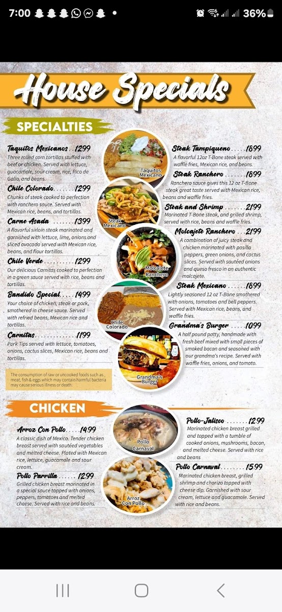 Menu El Carnaval Mexican Restaurant Llc-8