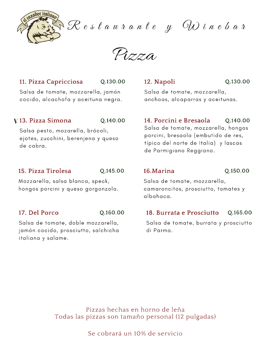 Menu El Cazador Italiano-2