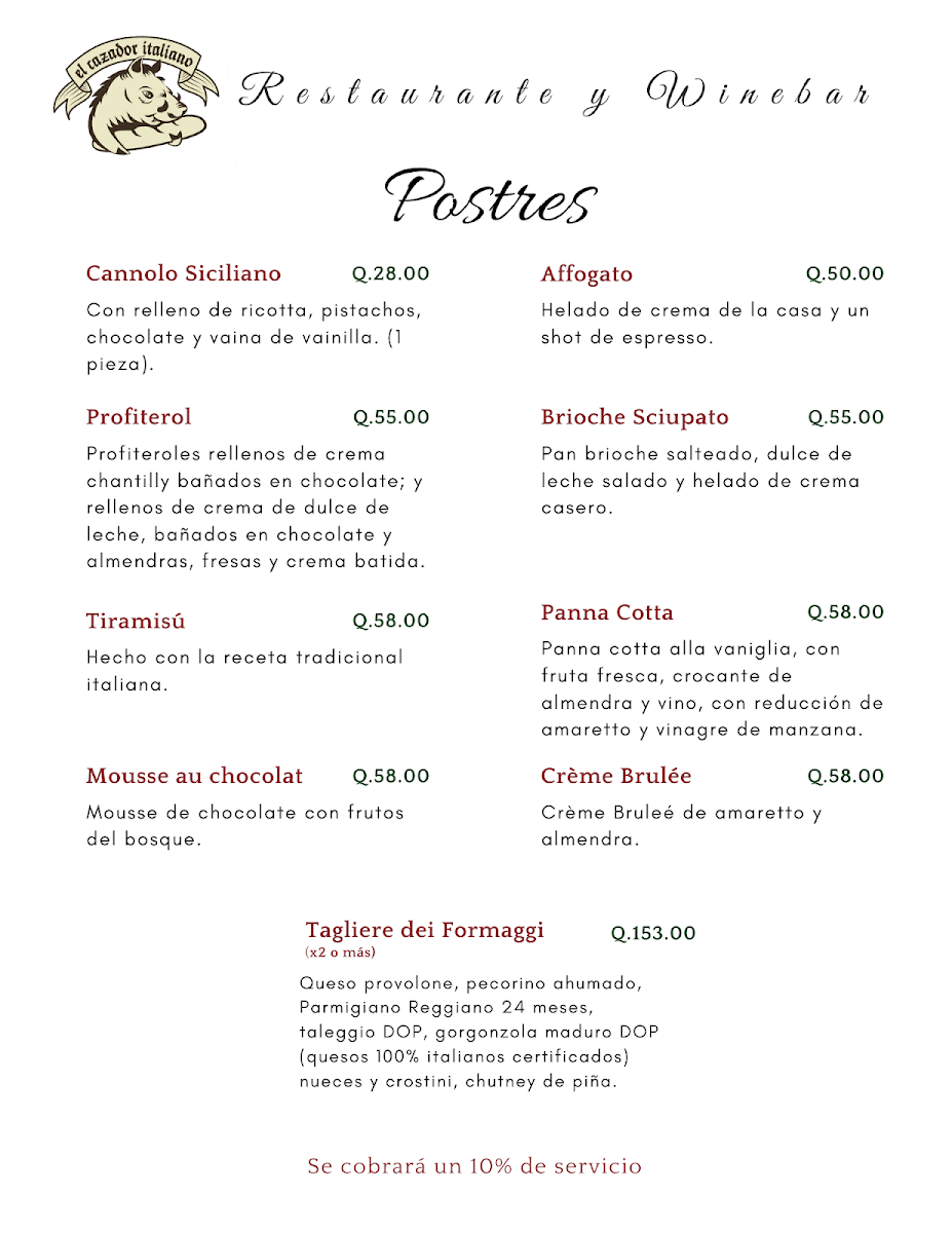 Menu El Cazador Italiano-5