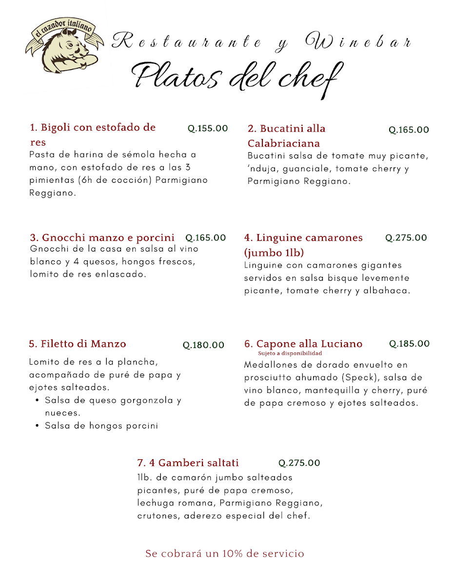 Menu El Cazador Italiano-7