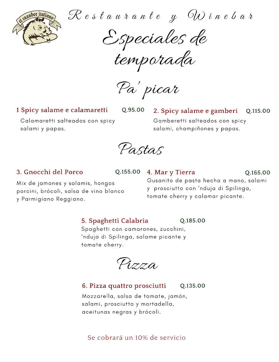 Menu El Cazador Italiano-8
