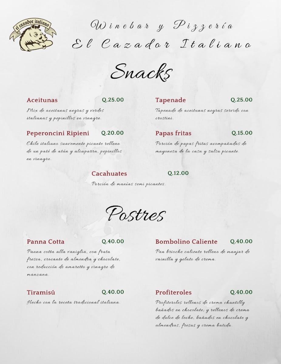 Menu El Cazador Italiano-9