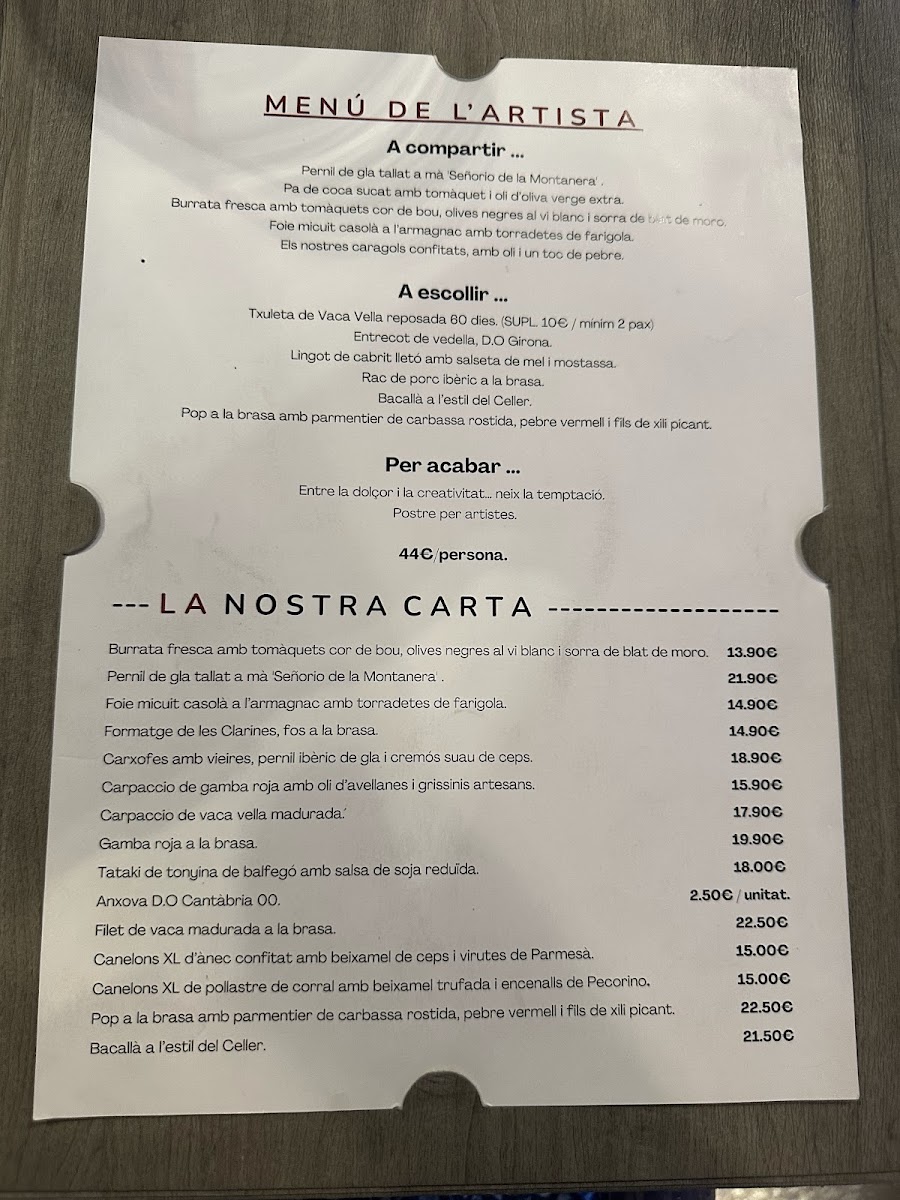 Menu El Celler De L’Artista-2