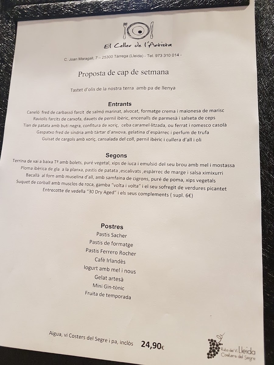 Menu El Celler De L’Artista-8