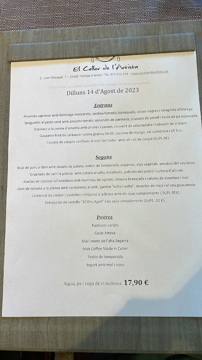 Menu El Celler De L’Artista-9