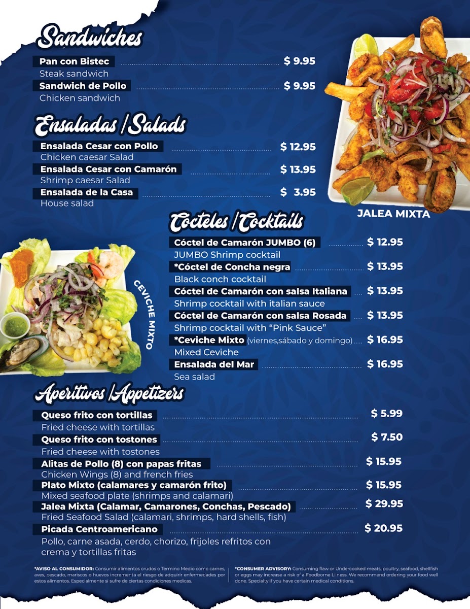 Menu El Centroamericano Restaurant Y Liquor Bar-2