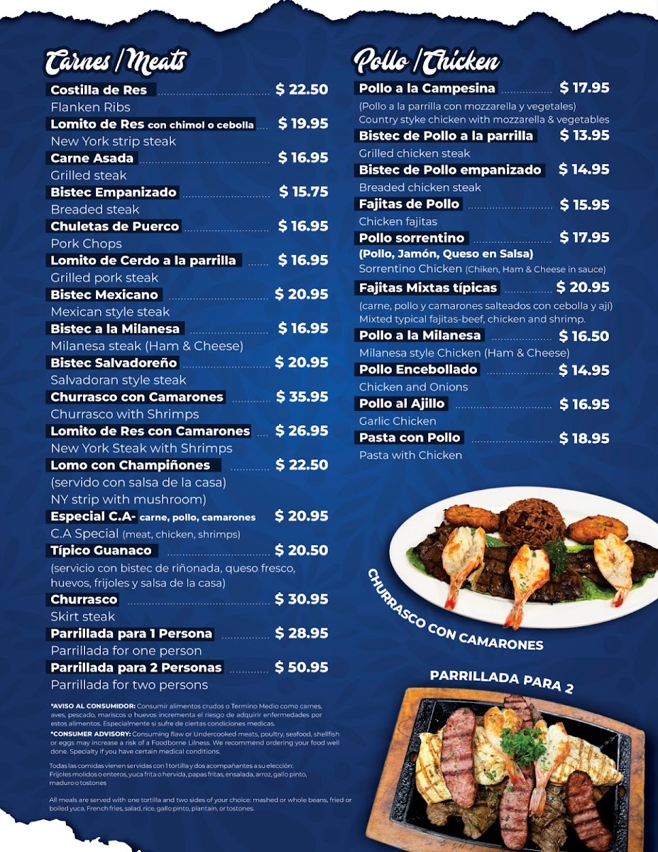Menu El Centroamericano Restaurant Y Liquor Bar-3