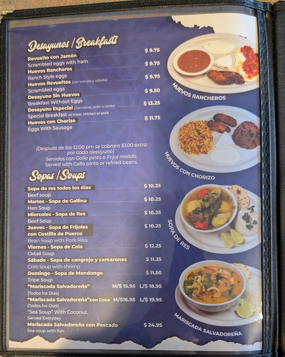 Menu El Centroamericano Restaurant Y Liquor Bar-9