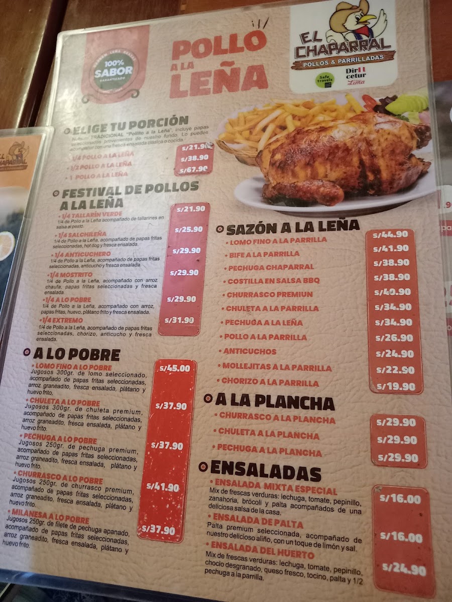 Menu 'el Chaparral' Pollos A La Brasa-1