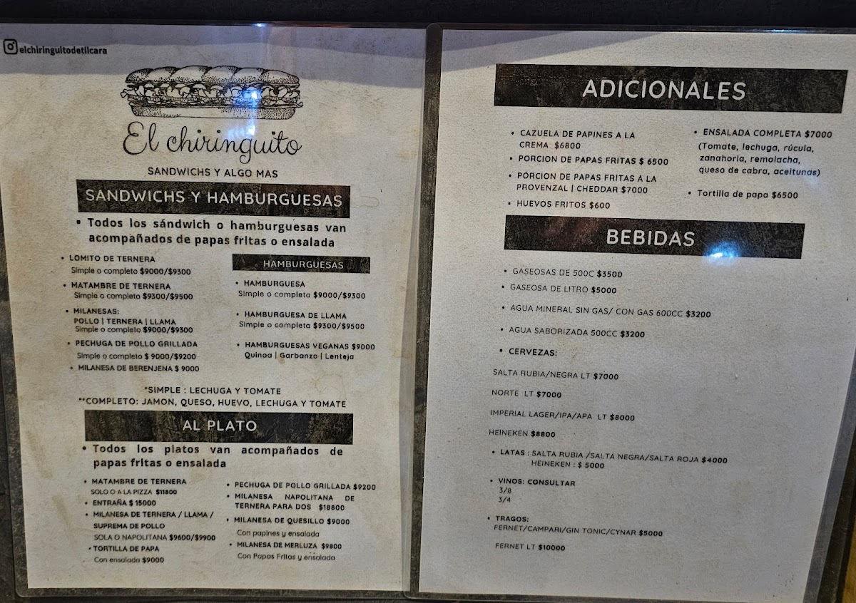 Menu El Chiringuito De Tilcara-1