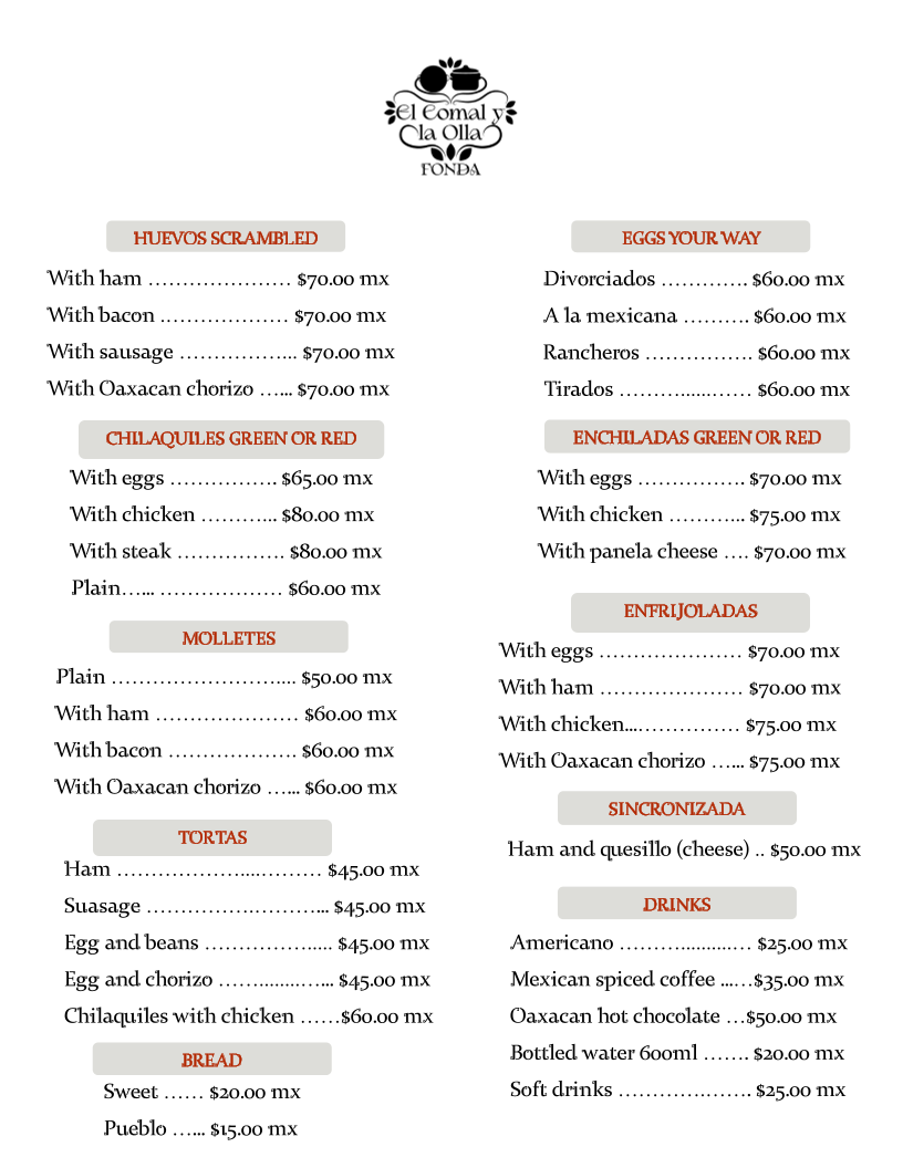 Menu El Comal Y La Olla-2