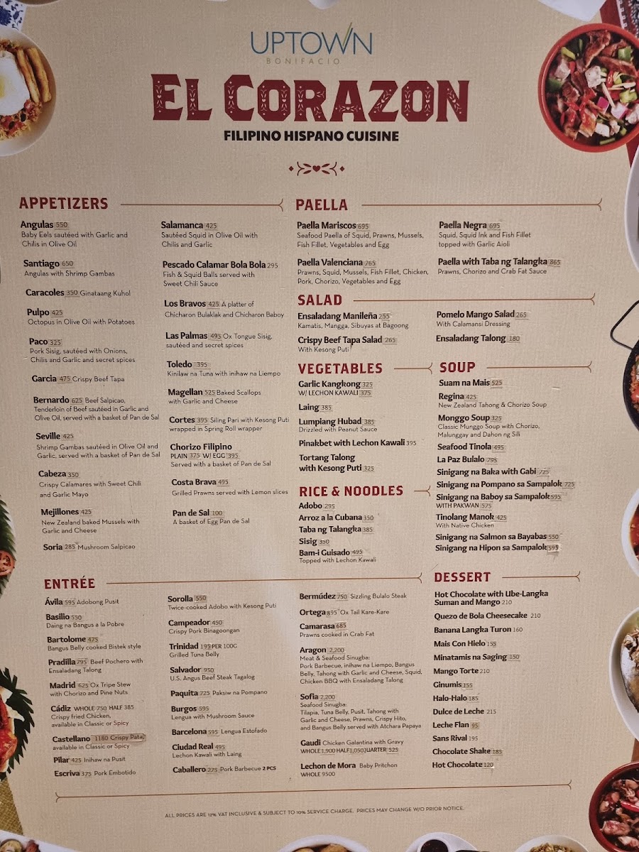 Menu El Corazon-1