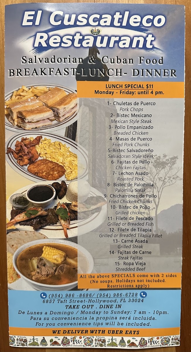 Menu El Cuscatleco Restaurant-6