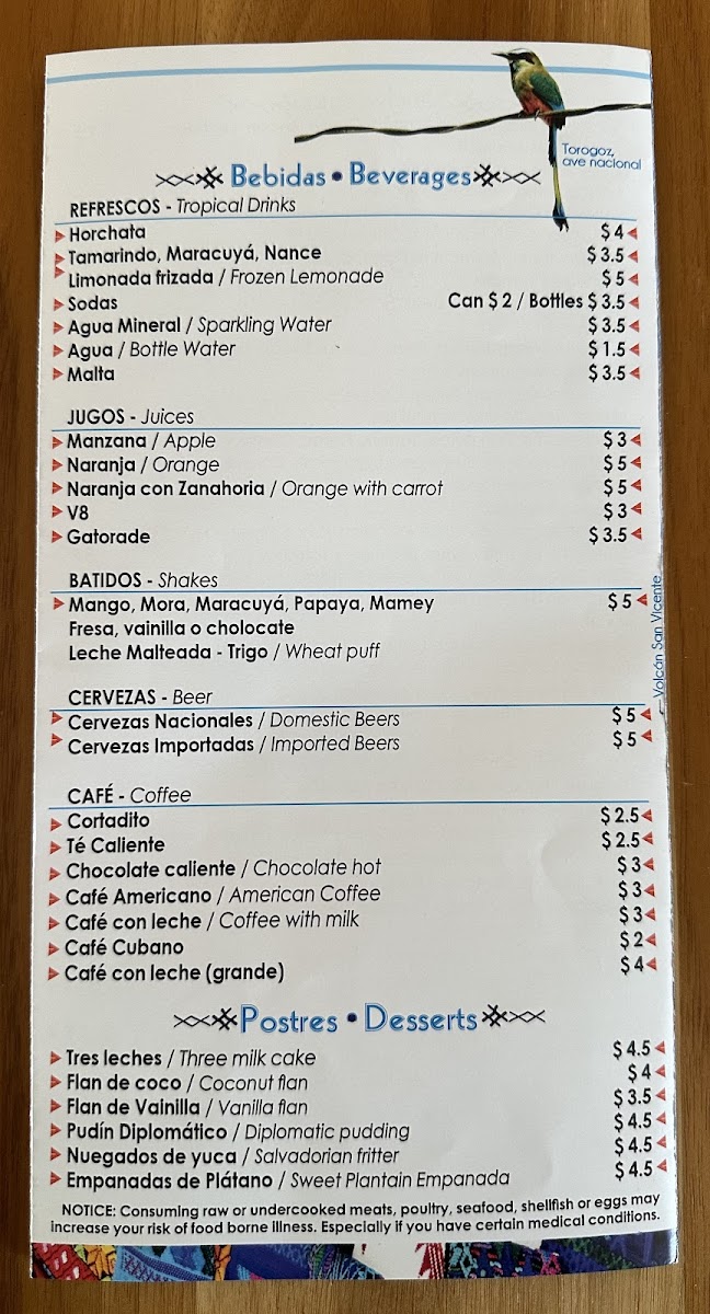 Menu El Cuscatleco Restaurant-8