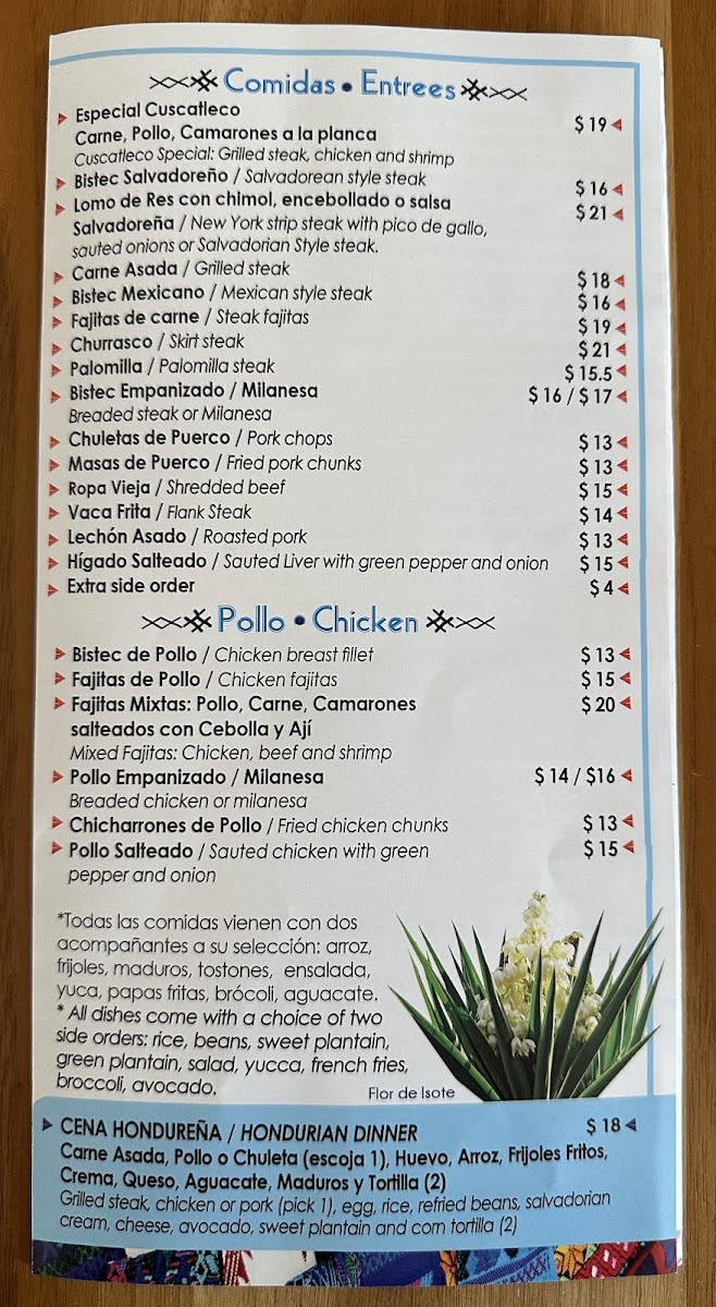 Menu El Cuscatleco Restaurant-9