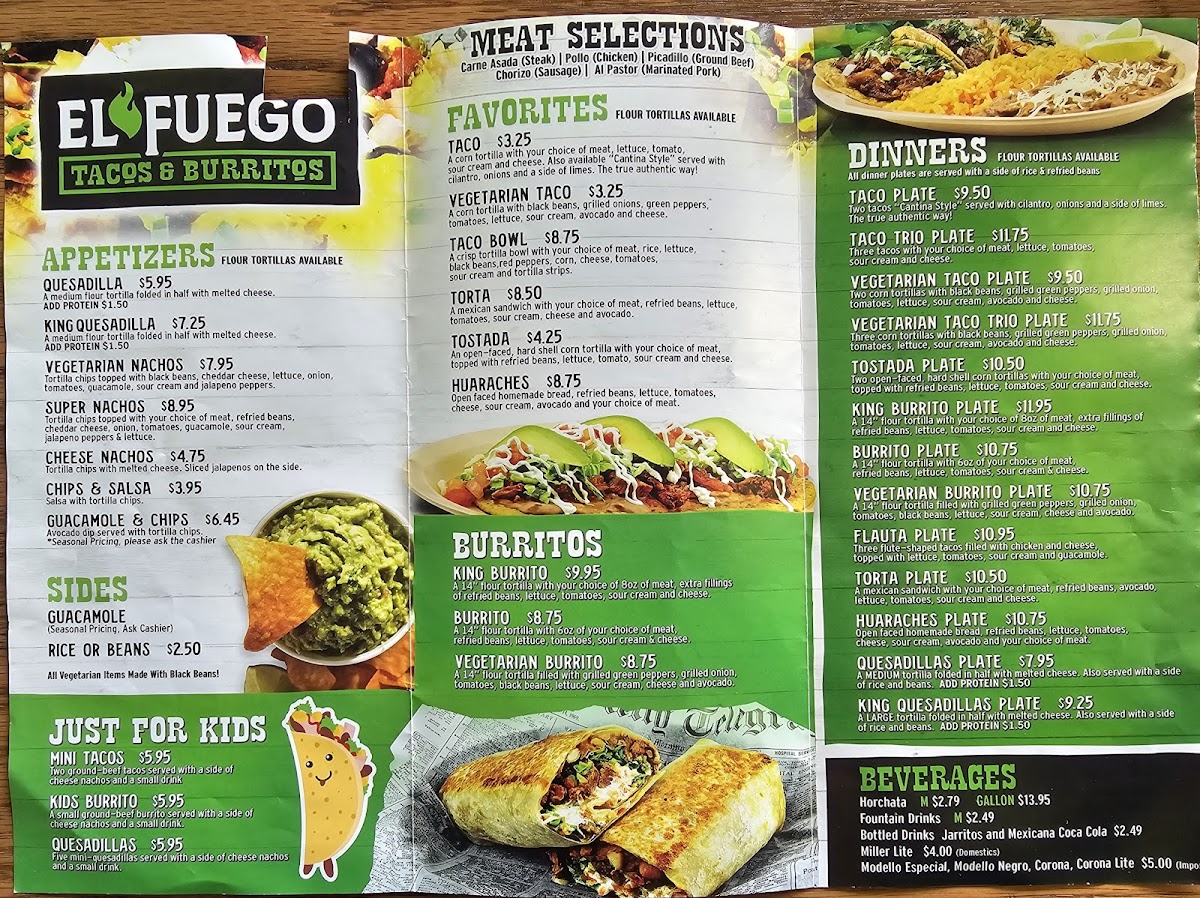 Menu El Fuego Tacos & Burritos-1