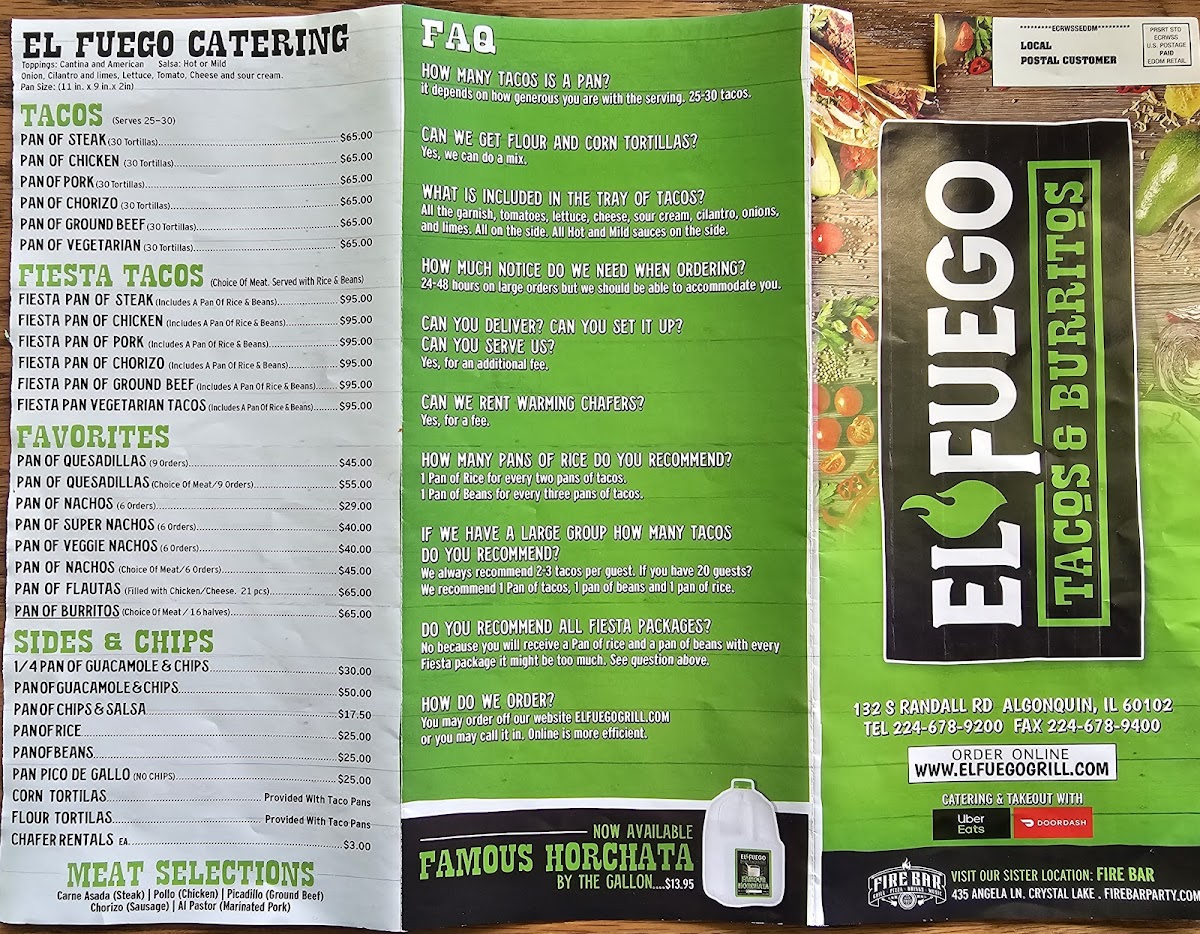 Menu El Fuego Tacos & Burritos-4