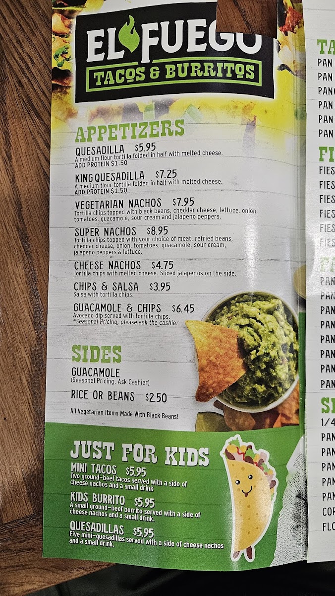 Menu El Fuego Tacos & Burritos-8