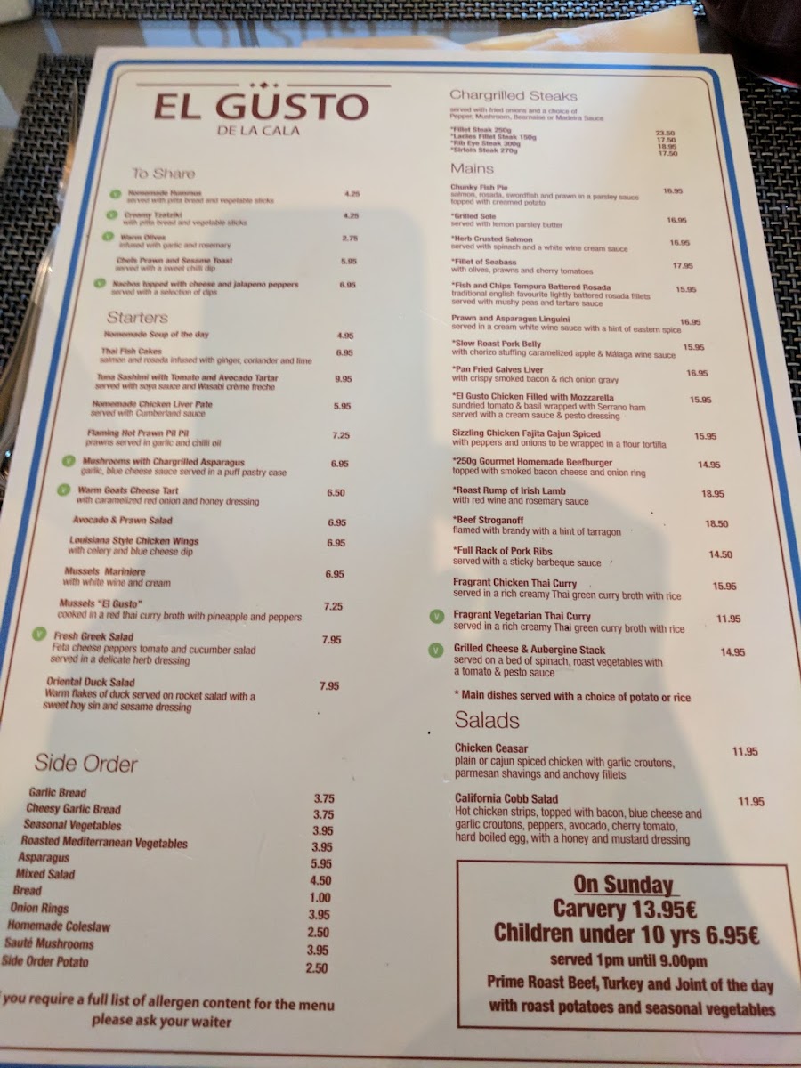 Menu El Gusto De La Cala-7