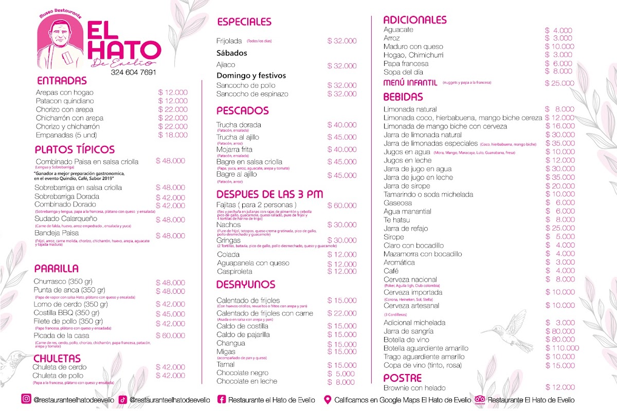 Menu El Hato De Evelio-1