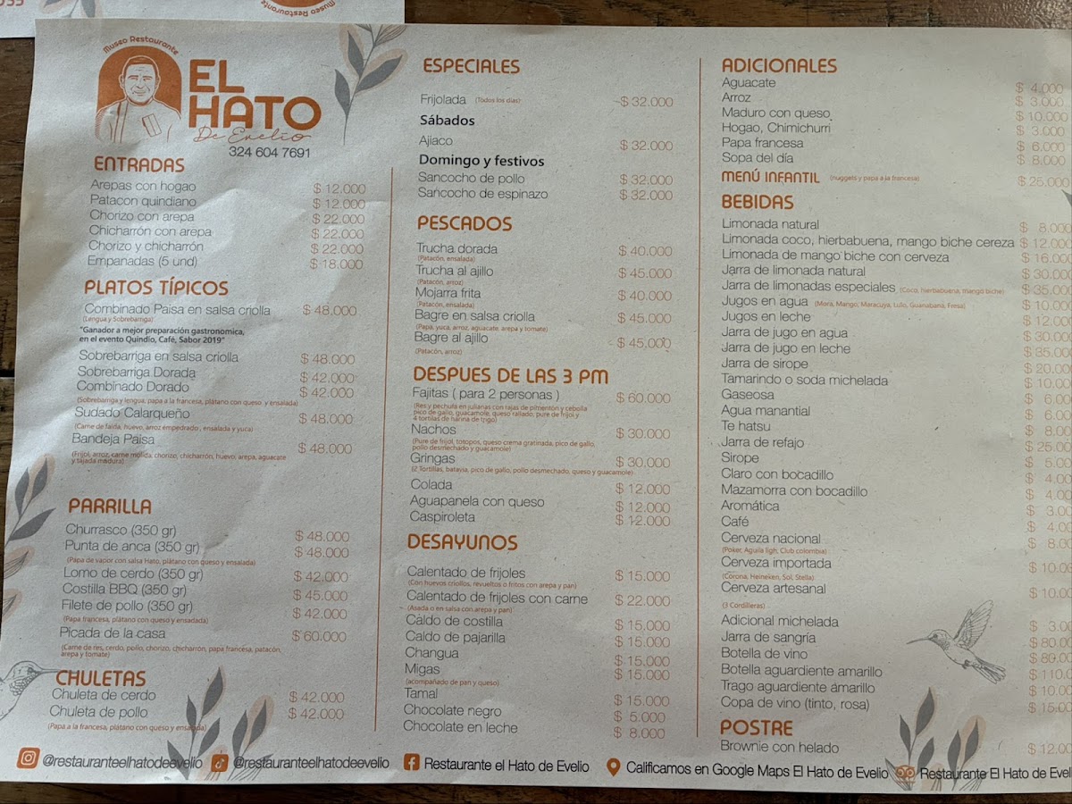 Menu El Hato De Evelio-3