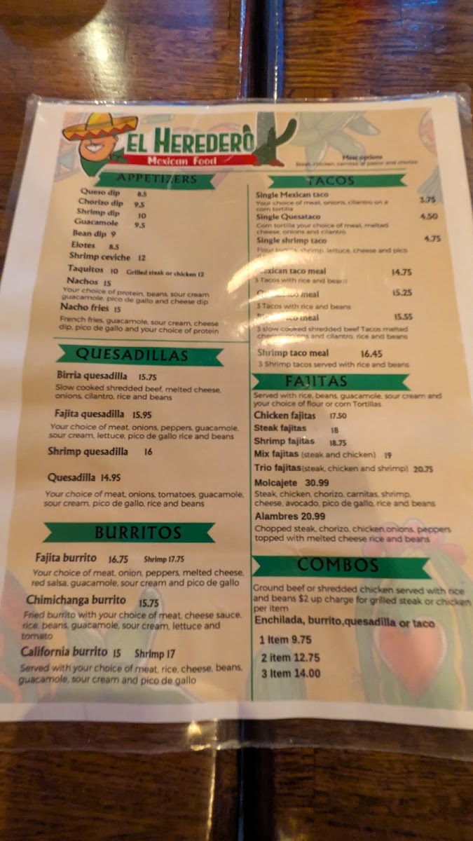 El Heredero (Mexican Food) Menu-6