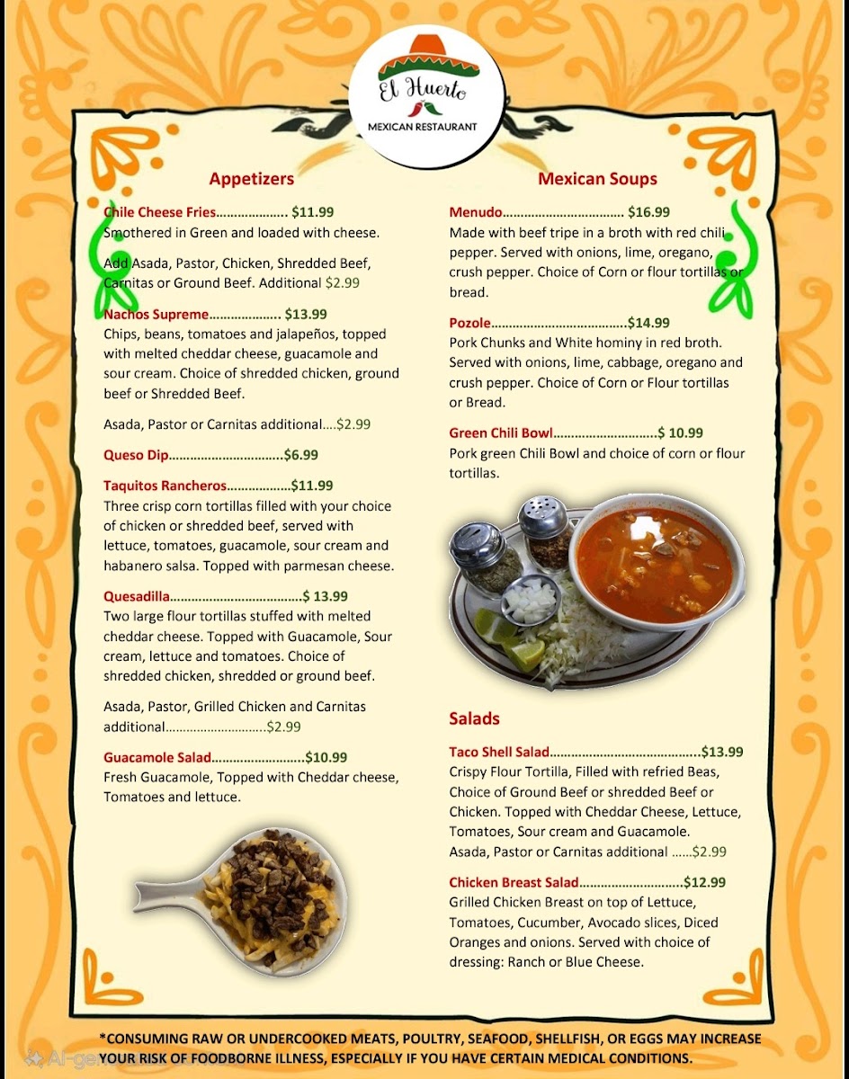 Menu El Huerto Mexican Restaurant-2