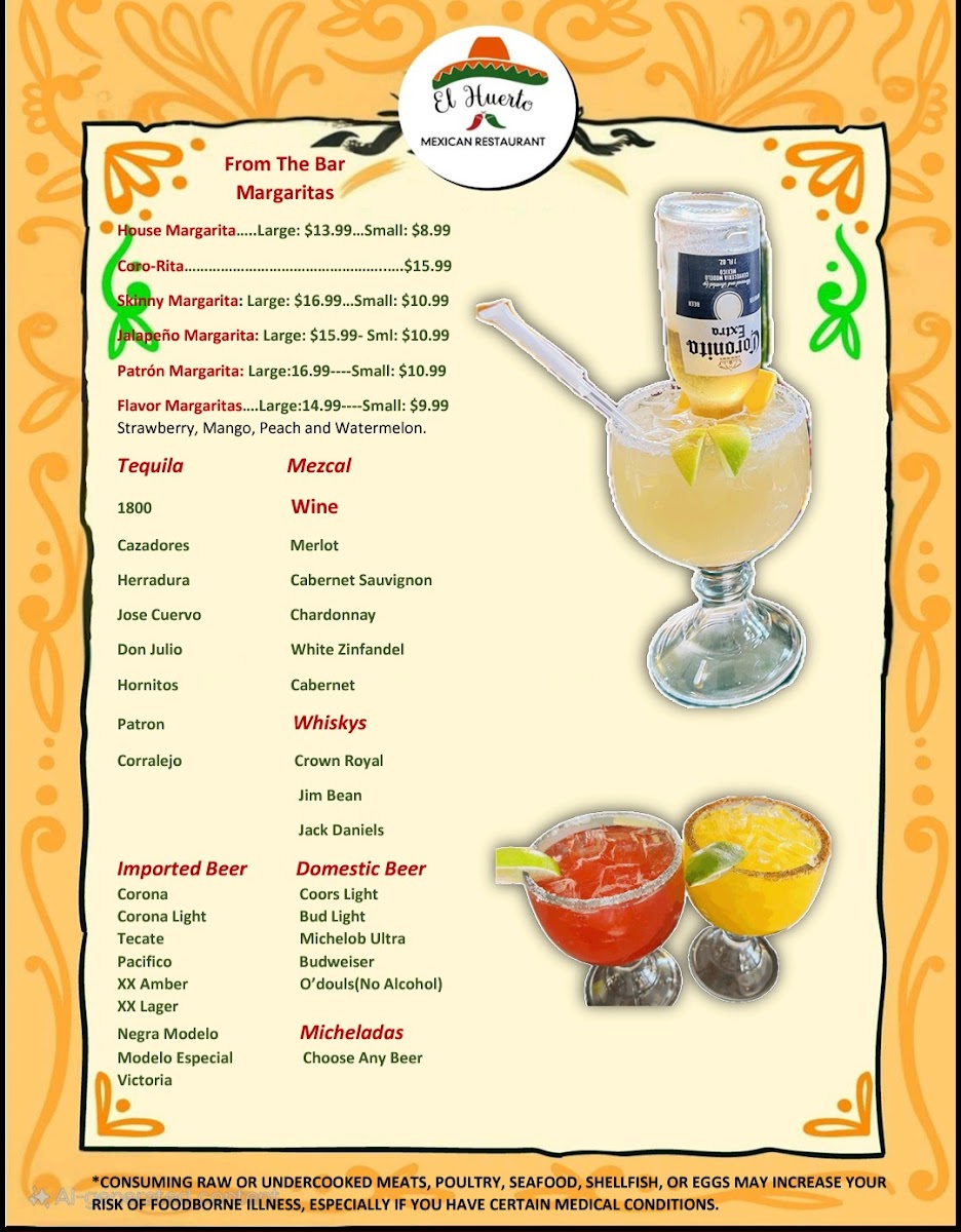 Menu El Huerto Mexican Restaurant-7