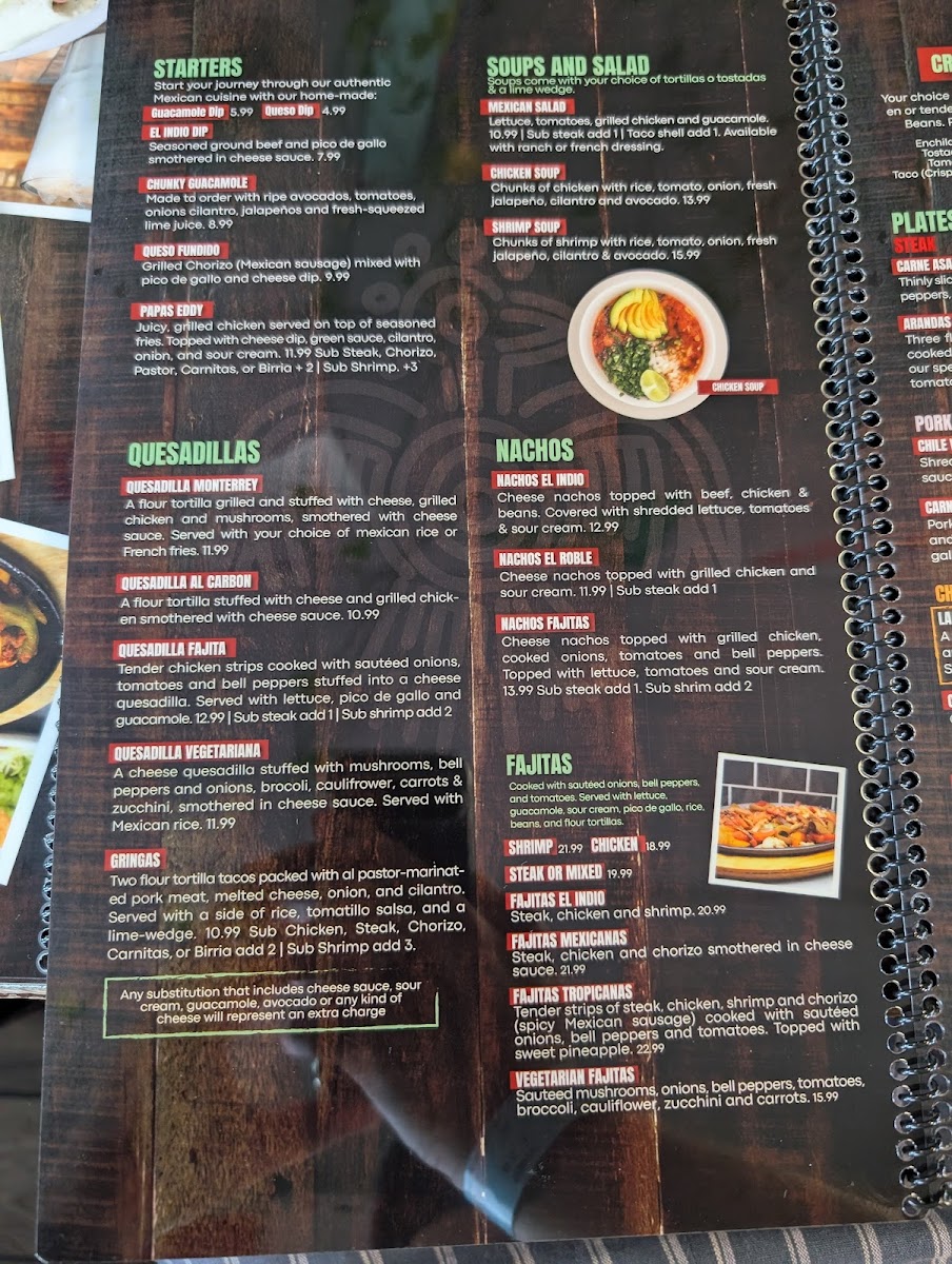 Menu El Indio Manchester-4