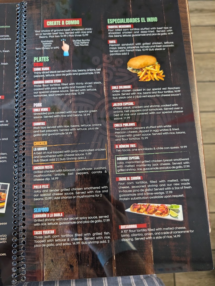 Menu El Indio Manchester-5