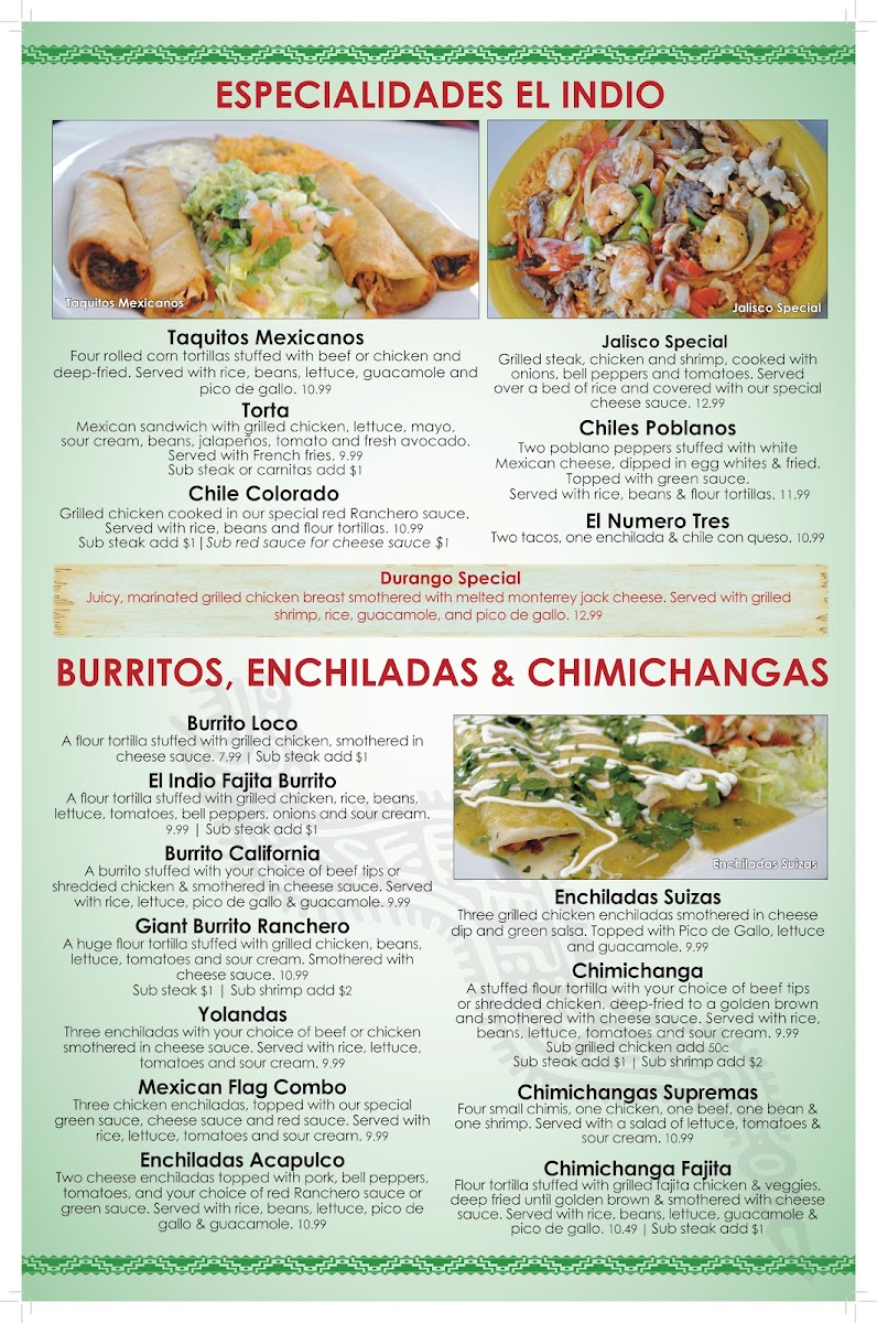 Menu El Indio Manchester-6