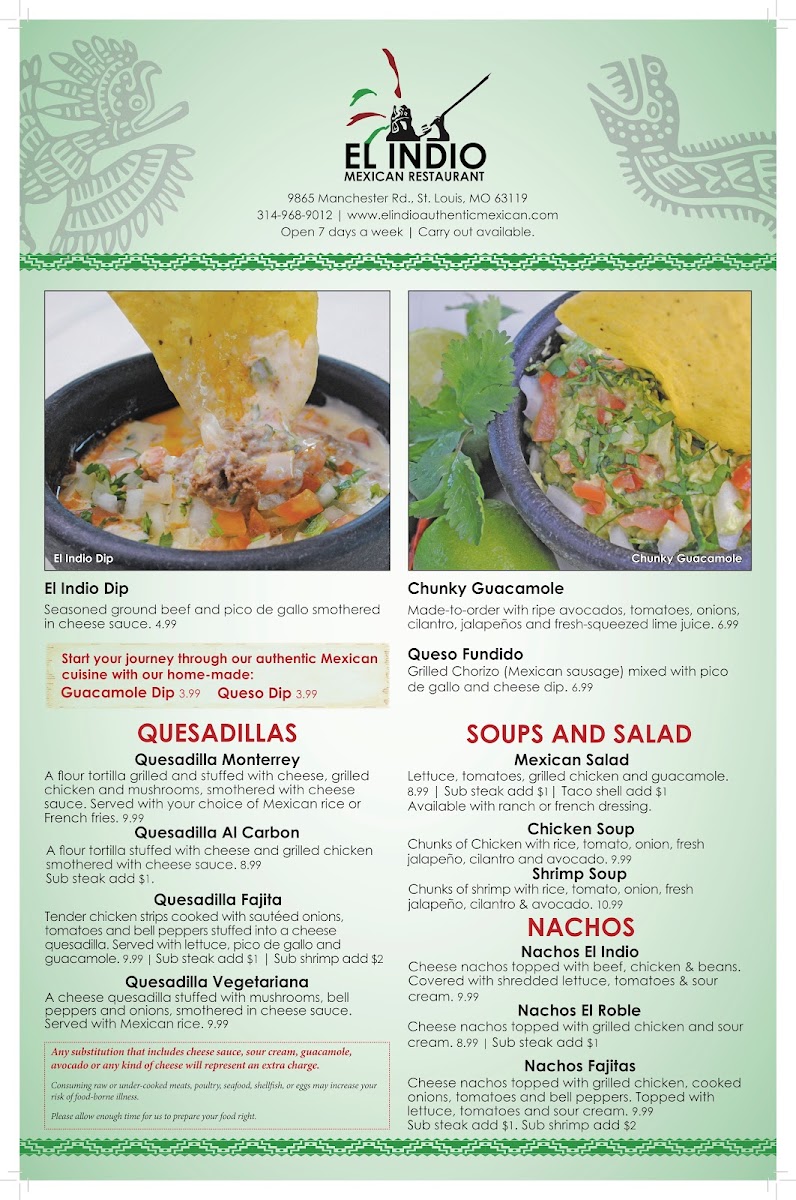 Menu El Indio Manchester-8