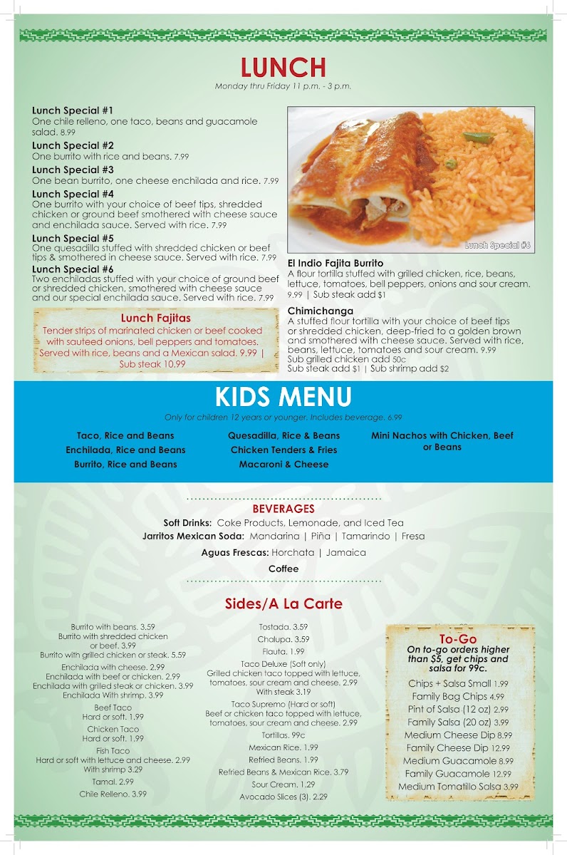 Menu El Indio Manchester-9