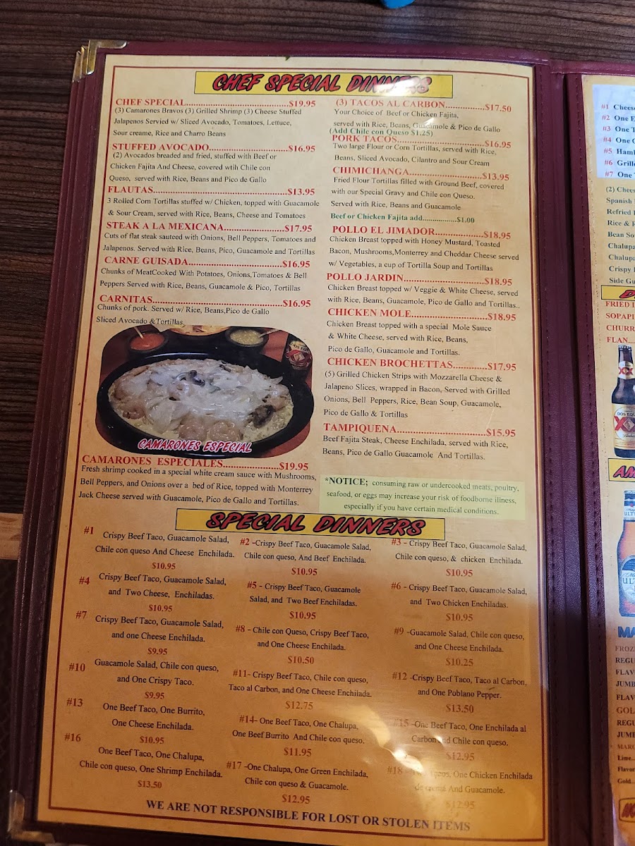 Menu El Jimador Mexican Grill #5-6