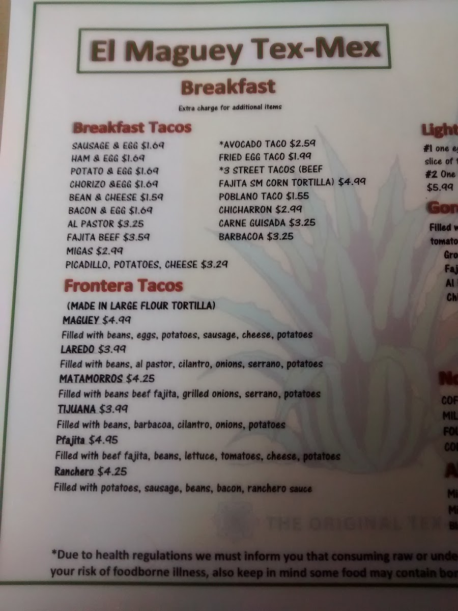 Menu El Maguey Tex-Mex Restaurant-1