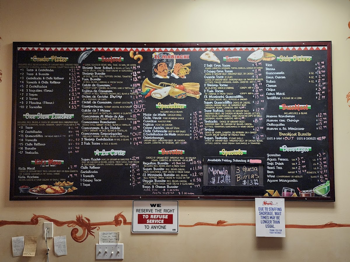 Menu El Mariachi Taqueria-1