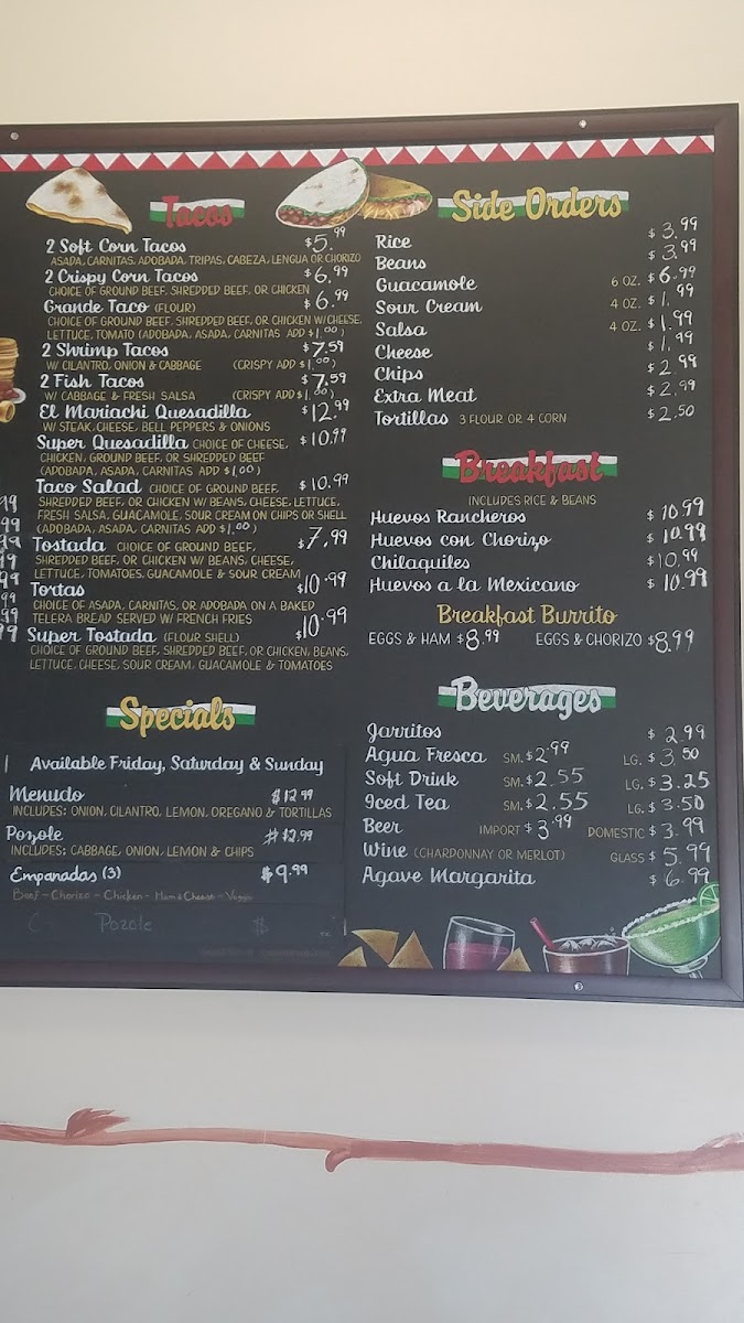 Menu El Mariachi Taqueria-7