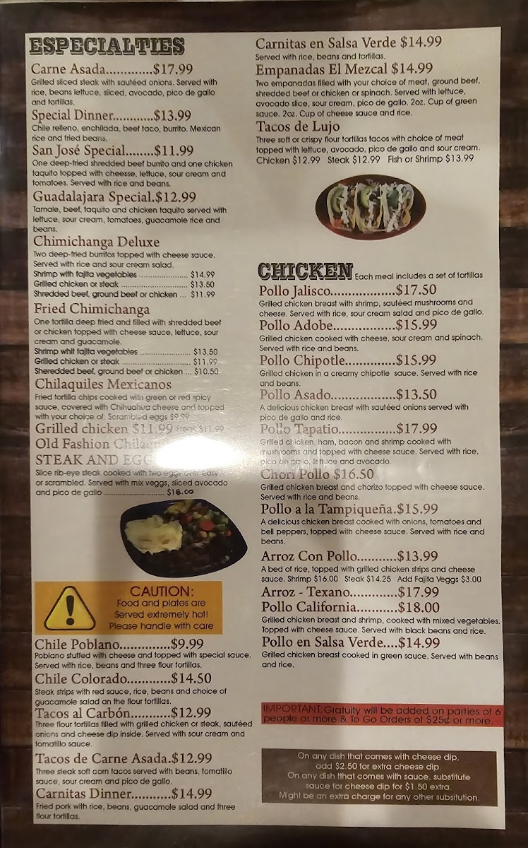 Menu El Mezcal Mexican Restaurant - Bartlett-3