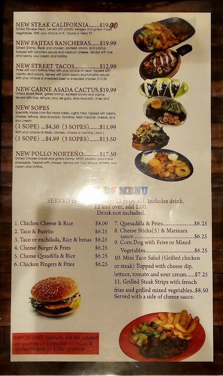 Menu El Mezcal Mexican Restaurant - Bartlett-5