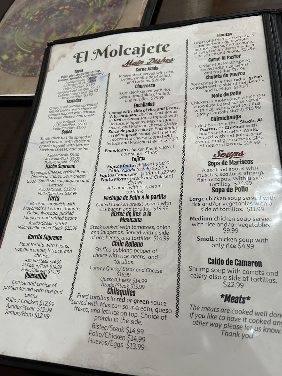 Menu El Molcajete Mexican Restaurant-6