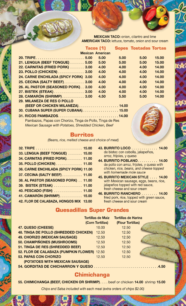 Menu El Nuevo Mariachi Loco-2