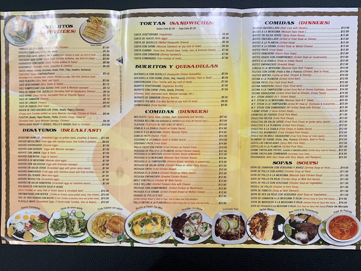 Menu El Oaxaqueño 2-1