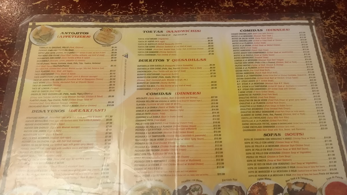 Menu El Oaxaqueño 2-2