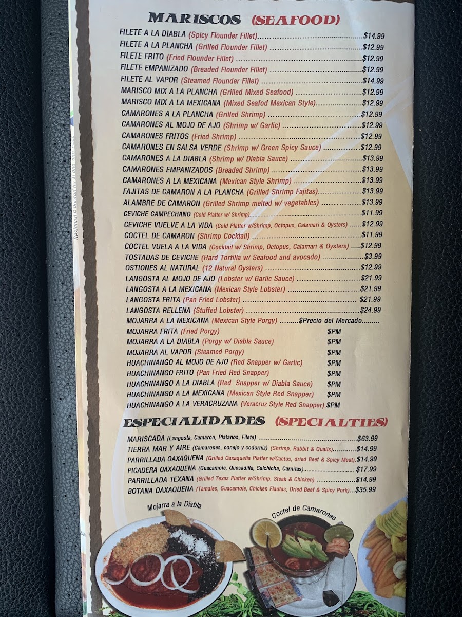 Menu El Oaxaqueño 2-4
