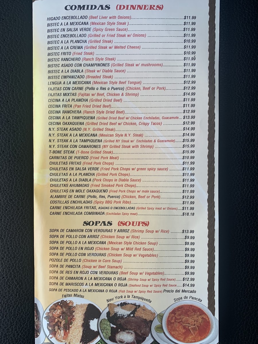 Menu El Oaxaqueño 2-6