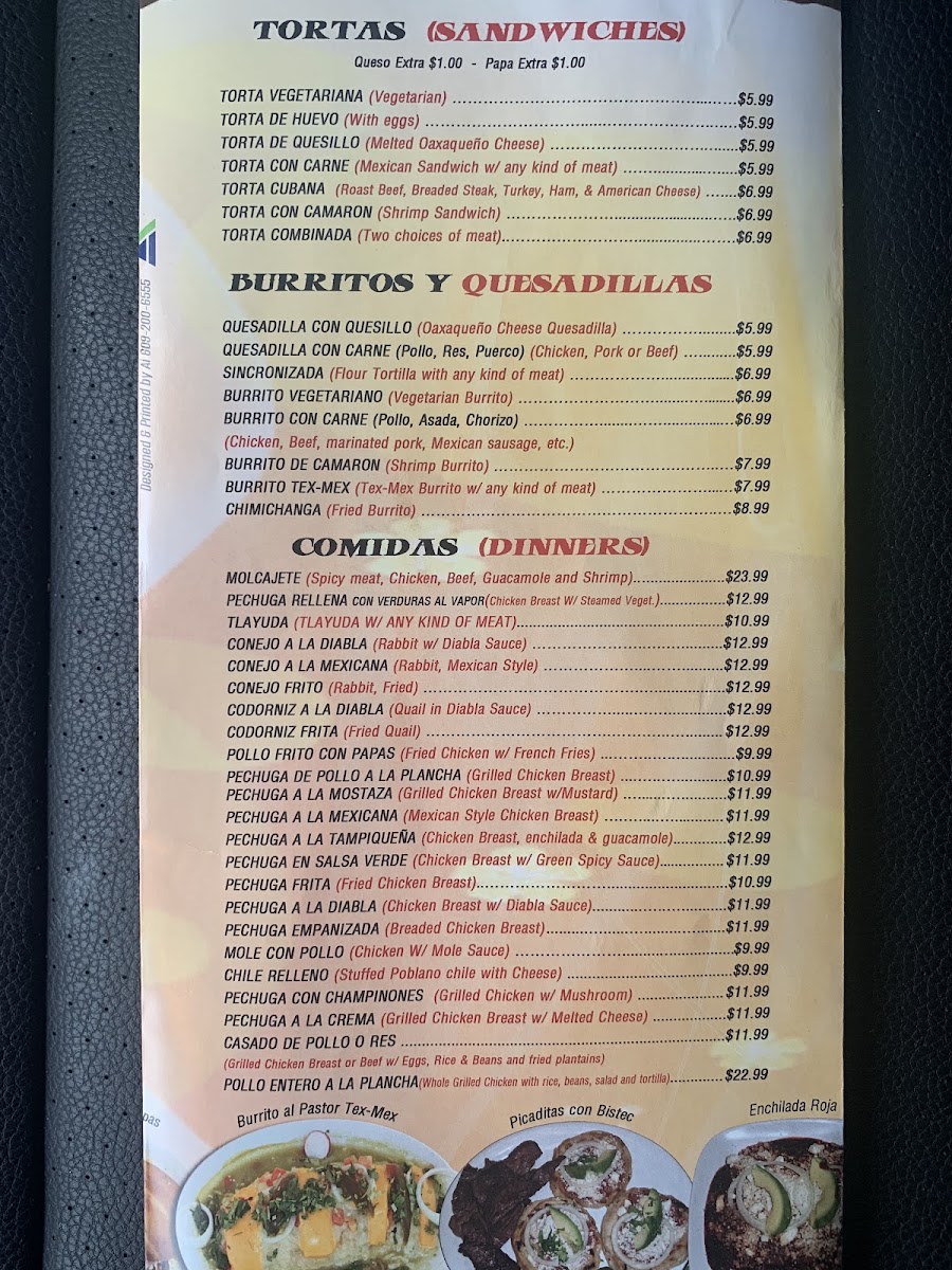 Menu El Oaxaqueño 2-7