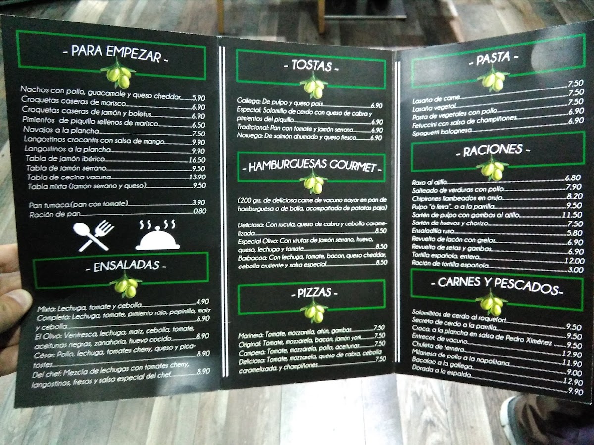 Menu El Olivo (Santiago De Compostela) Café Restaurante-10