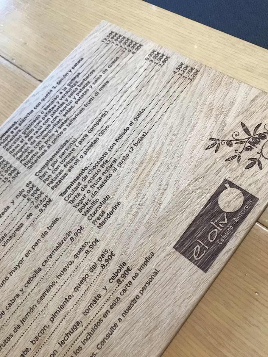 Menu El Olivo (Santiago De Compostela) Café Restaurante-8
