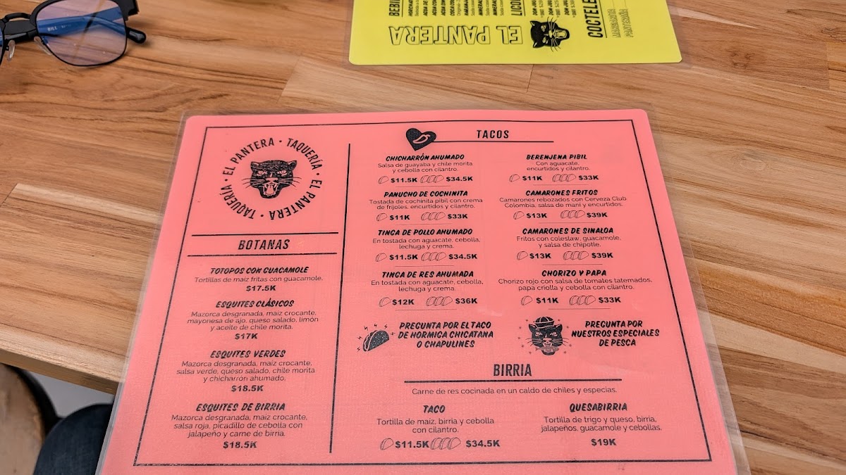 Menu El Pantera Taqueria-1