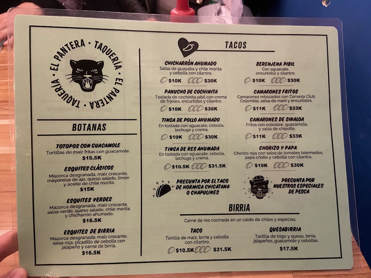 Menu El Pantera Taqueria-2